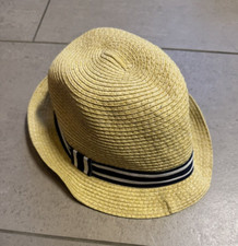 Strohhut Junge H&M Gr. 110/122, 4 - 7 Jahre, blau weißes Hutband,Schuleinführung