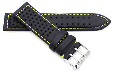Sulla watchstrap waterproof Calf Leather 20mm, 22mm, 24mm orange, yellow Seam