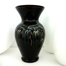 Vintage Vase Schwarzglas Vase