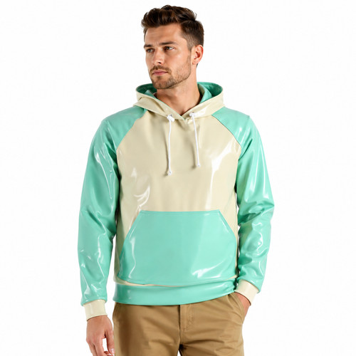 Latexpullover hoodie aus - latexpullover,
