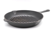 Le Creuset France Gusseisen Grillpfanne Bratpfanne rund schwarz Ø 26 cm