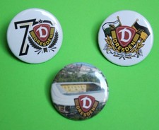 3x Button Dynamo Pin Anstecker Gr 37 mm Fußball Ultra kein Trikot Dresden
