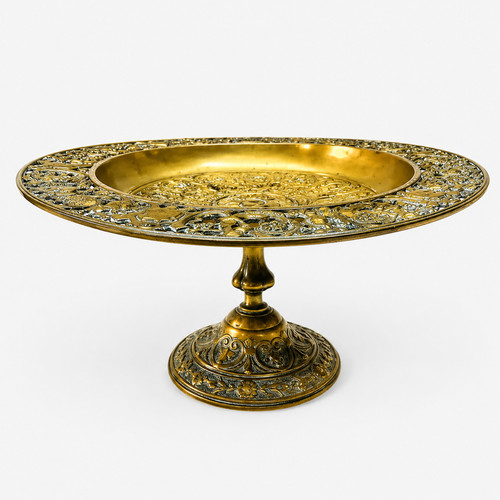 Antique brass openwork tazza - antique,