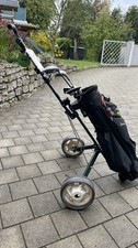 Golftrolley 2-Rad, Klappbarer , dunkelgrün, mit Bag und versch. Schläger