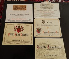alte weinetiketten ( 5x aus Burgund )