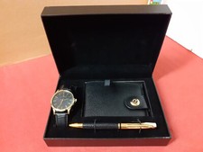 Herren Geschenk Set Uhr - Kugelschreiber - Brieftasche / Geldbörse-Kulie, Reveur