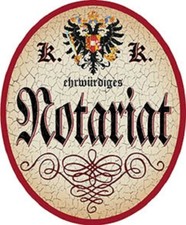 Notariat + Nostalgieschild
