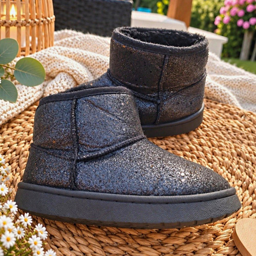 Schwarze glitzer boots - ×,