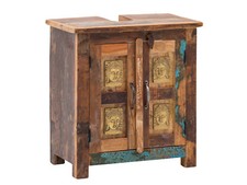 Waschbeckenunterschrank Sumana massiv Holz rustikal Badschrank Badmöbel Buddha