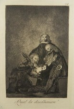 FRANCISCO DE GOYA RADIERUNG 21 LOS CAPRICHOS 5. Ausgabe Qual la descanonan 1797
