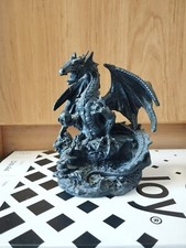 Statue Drache schwarz 15x12x8cm