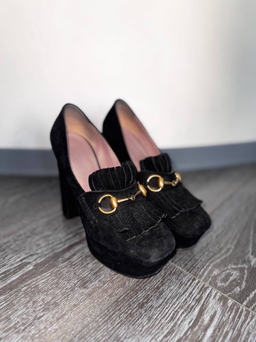 Gucci horsebit pumps - gucci, wildleder