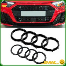 2x für Audi Abzeichen glänzend schwarz vorne hinten Emblem 273mm 192mm A1 A3 A4