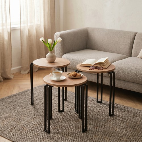 Beistelltisch 3er set rund - 3er,