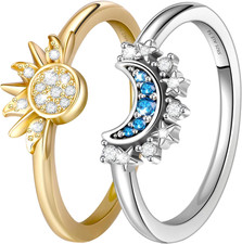 Sonne mond ring gold - gold, silber