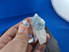 Fluorit (UV) auf Quarz (UV), Pasto Bueno Mine (1639)