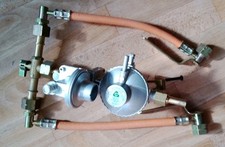 Gasverteiler für 2 Flaschen mit Handhebelventil/schneller Wechsel ohne abschalt.