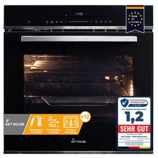 Einbaubackofen 60cm 72L Katalyse Grill Umluft Heißluft Pizzafunktion