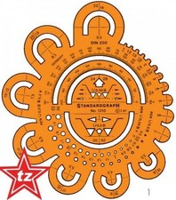 standardgraph (1310F) Radienschablone / Abrundungsschablone mit 48 Radien