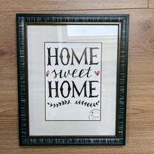 Bild in mehrfarbigem Holzrahmen im Passepartout „Home sweet Home“ 34,5x28,5x1,5