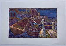 Esteban Fekete, Ebbe, 1985, Grafik, Holzschnitt, signiert