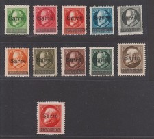 Saargebiet MiNr 18-27 und 29