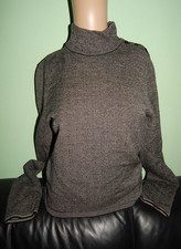 Kathleen Madden Woll-Pullover Fischgrätenmuster  Gr.S