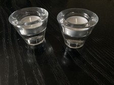 2 Teelichthalter aus Glas -