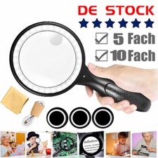 Lupe 33 LED Große Handlupe mit Licht 5/10Fach Vergrößerung Beleuchtete Leselupe