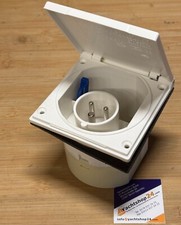 CEE Landanschluss 230 V Strom - EC42 in weiss für Boot Wohnwagen Caravan IP44