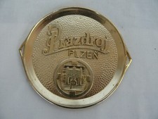 Vintage Prazdroj Plzen Bier Aluminium Untersetzer #1806