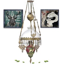 Petroleumlampe Keramik grün