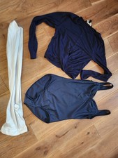 Ballett Trikot Anzug Jäckchen Blau Gr. 158-164
