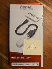 Hama USB-2.0-Adapterkabel, OTG,Micro-B-Stecker-A-Buchse, 15 cm, Schwarz, A16