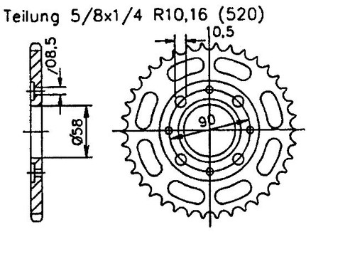 Kettenrad für honda cb200 - honda, cb200/250