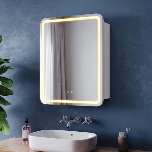 Led spiegelschrank 55x70cm bad - led,
