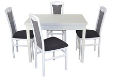 5tlg. Tischgruppe, Essgruppe 5tlg. in 2 Farben, Esstisch ausziehbar