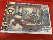 Vintage Weihnachtskarte Antik Puppen Toy Geschäft mit Umschlag Set NEU OVP