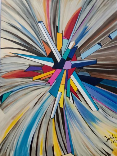 Abstrakte kunst acryl - kunst, auf