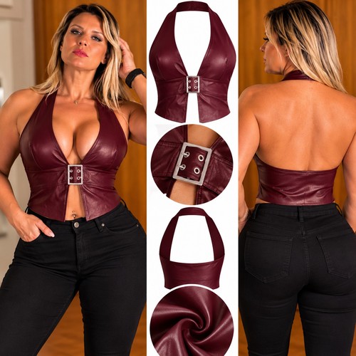 Damen neckholder crop top - crop,