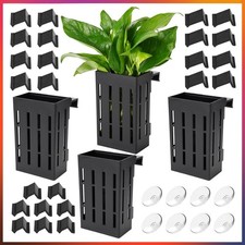 Vielseitiger Pflanzenhalter für Aquarien - Modernes Design in Schwarz, 4er Set