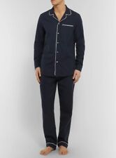 Desmond & Dempsey - Pyjama Schlafanzug - M - Gebürsteter Twill - Navy Blau - TOP