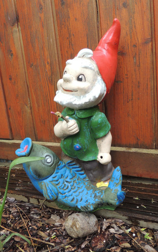 Alter gartenzwerg beim - gartenzwerg, angeln