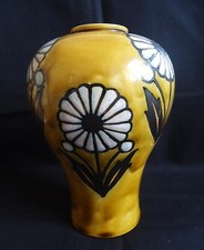 Royal Doulton Keramik Vase Jugendstil Art Deco um 1910 Jane Hurst Daisy  18 cm