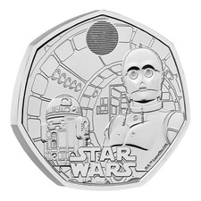 50 Pence Star Wars R2-D2 und C3PO Blister Großbritannien 2023