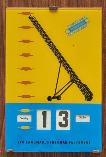 Seltener ddr drehkalender - ddr, veb