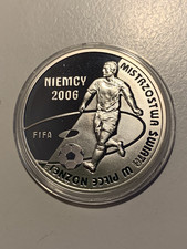 POLEN 10 ZLOTY SILBER 2006 FUSSBALL WM FUSSBALLER  DEUTSCHLAND 14,14 GRAMM 925°
