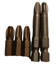 5 x  BOSCH P3 Bits 3 x Extra Hart 25 mm, 2 x 49 mm Lang + Bithalter 