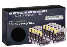 10 Druckerpatronen kompatibel black für Brother LC980 DCP 195C