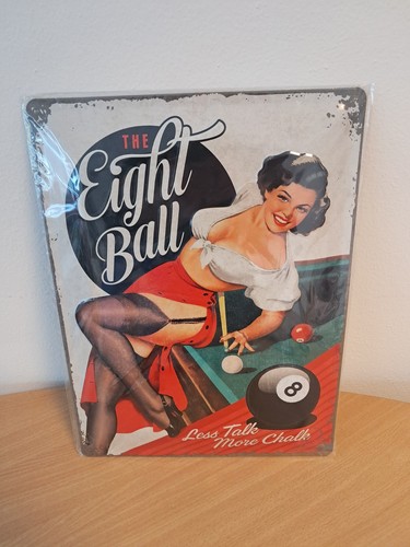 Blechschild billiard ball - billiard, 8